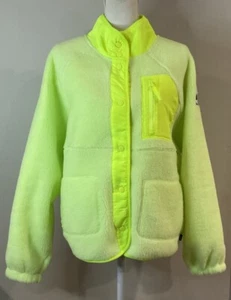 Puma Women’s Sherpa Fleece Jacket Relaxed Fit Neon Green Sz XL NWT - Picture 1 of 8