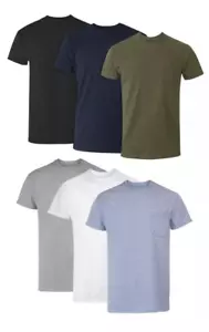 Hanes 6er-Pack Herren Tasche T-Shirt feuchtigkeitsableitend Baumwolle Rundhalsausschnitt T-Shirts Large - Bild 1 von 4