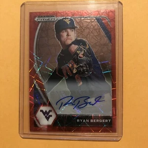 2021 Prizm Draft Picks Ryan Bergert auto! Red Prizm! West Virginia Rare - Picture 1 of 2