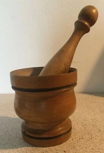 Petit pilon en bois tourné small wood pestle kleiner Holzstössel  - Picture 1 of 4