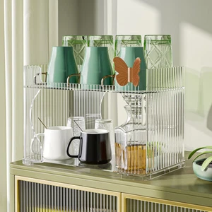 2 Tiers Spice Rack Counter Shelf Desktop Storage Tray Kitchen Office Living Room - Picture 1 of 23