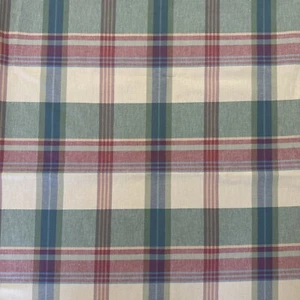 Country Curtains Brand Set of 2 Curtain Panels Tab Top 63x52 Plaid 100% Cotton - Picture 1 of 12