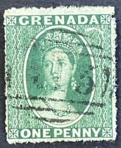 GRENADA Queen Victoria Scott #3 1863-66 Green Used Hinged - Picture 1 of 3