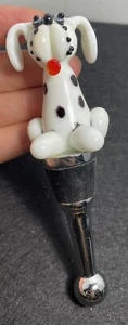Tappo bottiglia vino dalmata cane in vetro vintage - Foto 1 di 8