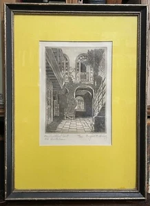 EUGENE LOVING - GRABADO FIRMADO EDICIÓN LIMITADA - BOURBON ST. COURTYARD, NUEVA ORLEANS - Imagen 1 de 5