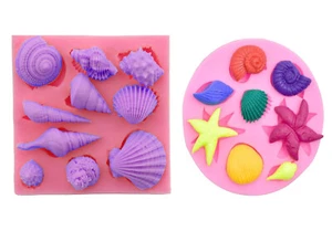 Stampi per decorazione torte in silicone 3D conchiglia di mare fondente CANDY stampi cioccolato UK - Foto 1 di 22