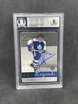 2001–02 Upper Deck NHL Legends Darryl Sittler Auto Beckett Authentic  Maple Leaf - Image 1 of 2