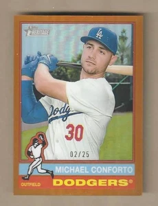 2025 Topps Heritage MICHAEL CONFORTO #297 Orange Chrome Refractor #'d 02/25 - Picture 1 of 2