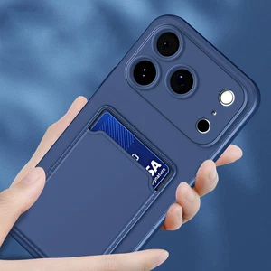 Compatible with Iphone 17 Pro Max Case 6.9 '' Card Holder Wallet Slim Silicone - Picture 1 of 16