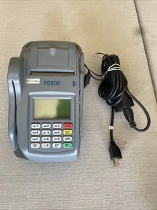 First Data FD200 Credit Card Terminal POS System with Power Cord – Used - Picture 1 of 4