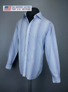 Burberry London Mens Long Sleeve Shirt Multicolor Striped Size 16/41/L Cotton - Picture 1 of 14