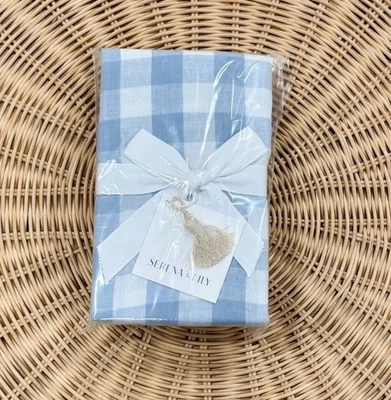 NUEVO Serena & Lily Hyannis Lino King Almohada Sham-Azul Costero Foto 1 de 2