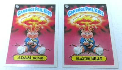 1985 Topps Garbage Pail Kids Adam Bomb & Blasted Billy UK Mini 1st Series MINT - Image 1 of 4