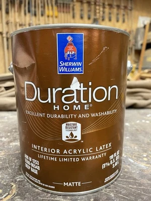 Pintura mate interior Sherwin Williams Duration de 1 galón/beige personalizado/gris Foto 1 de 3