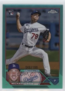 2023 Topps Chrome Aqua Refractor /199 Michael Grove #22 Rookie RC - Picture 1 of 4