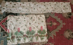 Vintage Weihnachten Urlaub Kerzen Nachlass Bettwäsche Handarbeit Cafe Vorhang Set Chic - Bild 1 von 8