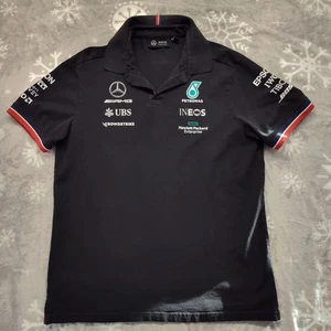 Mercedes AMG Petronas Shirt Mens L Black F1 Racing Formula 1 Team Polo Tee - Picture 1 of 9