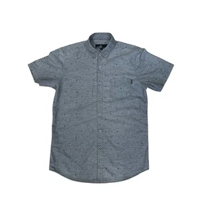 Molokai Surf Co Men's Size Medium Button Down Short Sleeve Gray Shirt-Nautical - Picture 1 of 10