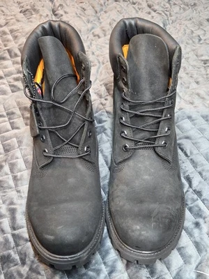 Timberland Hombres 6” Premium Botas Impermeables Negro Nubuck Talla 12M Estilo Clásico Foto 1 de 4