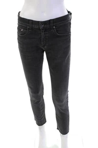 Rag & Bone Jean Womens Cotton Denim 5 Pocket Mid-Rise Skinny Jeans Black Size 27 - Picture 1 of 6