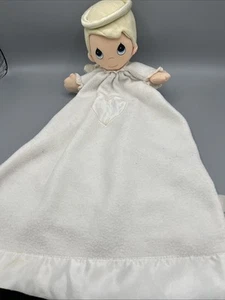 Vintage Dakin Baby Lovie Character White Blanket Blonde Angel #17618 Satin Trim - Picture 1 of 9