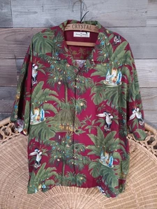 Tommy Bahama Christmas Workshop Camicia Hawaiana Uomo Tg. XL 100% seta usato in ottime condizioni - Foto 1 di 16