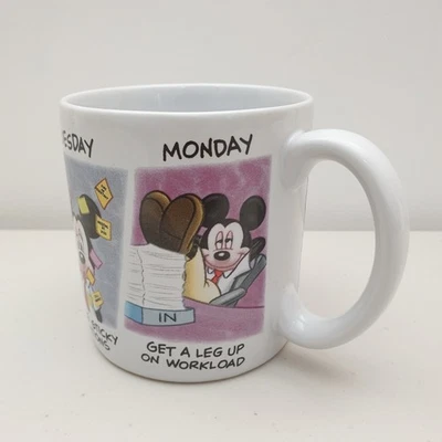 Disney Store Mickey Mouse Morning Mug Days of the Week Work Humour Large Cup New - Image 1 of 4