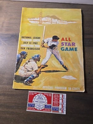 1961 All-Star game Program And Ticket. - Image 1 of 4