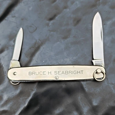 Cuchillo bolígrafo de bolsillo Schrade Walden SS755 de colección años 50 EE. UU. 2 hojas anillo giro sin usar Foto 1 de 4