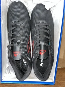 RUNIC Soccer Cleats Women US10 Shoes Firm Ground New- Black With Red - Picture 1 of 13