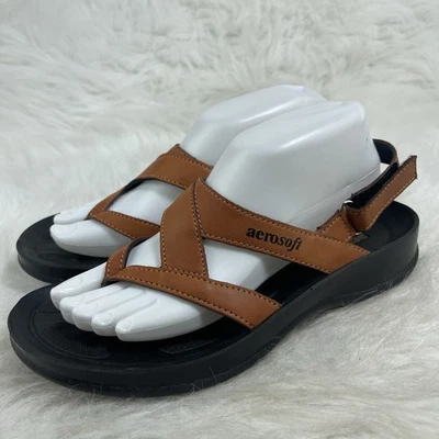 Aerosoft Deke Slingback Sandals, Size Euro 39 US 8, Faux Leather, Orange-Tan - Image 1 of 4