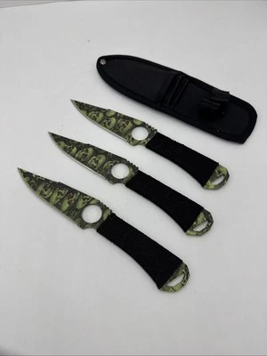 Conjunto de facas de arremesso Perfect Point 8” 3 peças demônio com bainha TK 1494 - Imagem 1 de 4