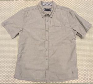Smartwool Merino Short Sleeve Button Up Shirt Green Men's Size Large - Picture 1 of 6