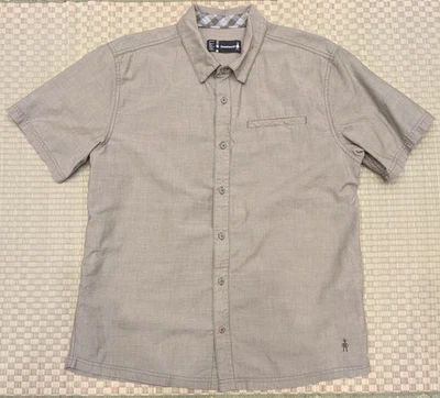 Smartwool Merino Short Sleeve Button Up Shirt Green Men's Size Large - Image 1 of 4