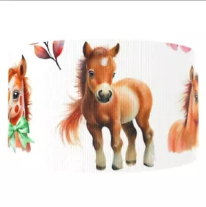 1.5" (1 yard) Horse cowboy cowgirl foal colt Hair bow Grosgrain Ribbon 1219666 - Picture 1 of 2