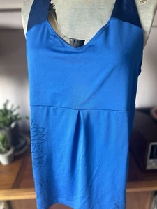 REI Tank Top Womens Blue Halter Floral Racerback Active Hiking Gym Yoga Sz L - Picture 1 of 6