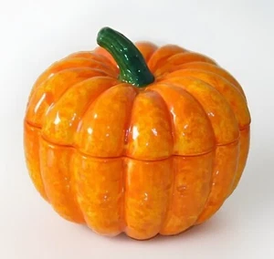 CERÁMICA BASSANO TERRINA CALABAZA / CUENCO CON TAPA VAJILLA MEDITERRÁNEA MEDIANA - Imagen 1 de 3