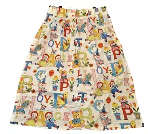Cortina de ventana Raggedy Ann & Andy alfabeto 4 paneles y 2 cenefas bebé vintage - Imagen 1 de 7