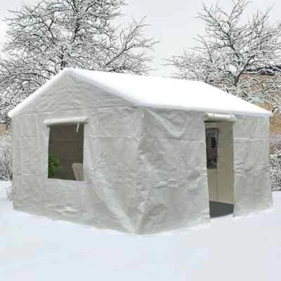 DOMI OUTDOOR LIVING Domi 12'x14' Universal Winter Gazebo Cover w/Sidewalls and Mesh Windows(White)