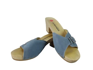 Berkemann Damen Pantolette Gr. 37 Leder Blau Sandalen Holz Holzclogs (20230) - Bild 1 von 12