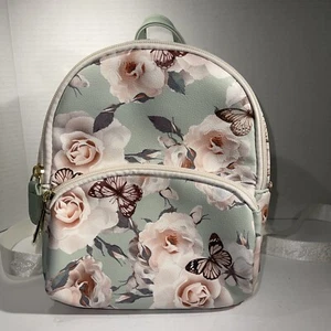 Luv BETSEY JOHNSON Bag Peyton Mini Backpack Purse - Green Floral - Picture 1 of 8