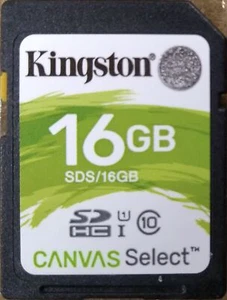 1 PCS NEW Kingston 16GB,Class 10 SDHC Card, CANVAS SELECT- SDS10/16GB, FREE SHIP - Picture 1 of 2