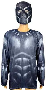 Marvel BLACK PANTHER Civil War Halloween Costume Shirt w/ Mask Adult Large New - Picture 1 of 5
