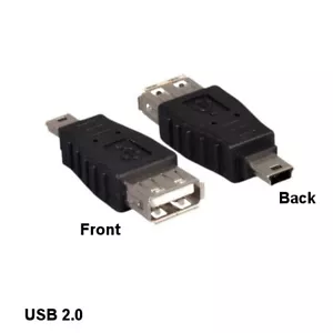 USB 2.0 Type A Female to Type Mini B 5Pin Male Coupler Camera PDA MP3 PS3 Device - Picture 1 of 1