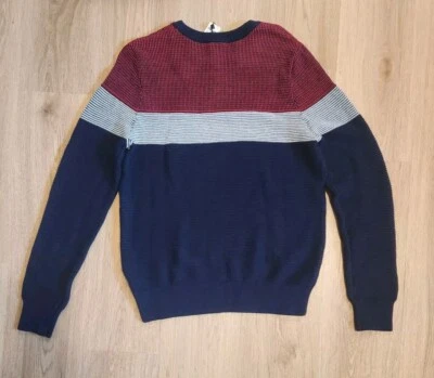 NWT Express Men's Medium Red White & Blue Crew Neck Pullover Sweater - Image 1 of 4