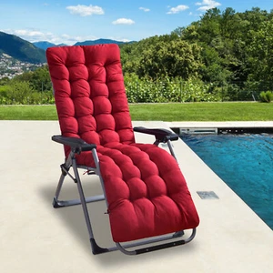 Outdoor Lounge Chair Cushion Rocking Recliner Padding Sofa Mat 4" Thick + Ties - Picture 1 of 84