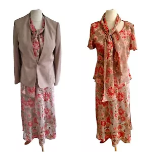 Jaques Vert 4 Piece Wedding Outfit Floral Blazer, Top Skirt And Scarf size UK 12 - Picture 1 of 14