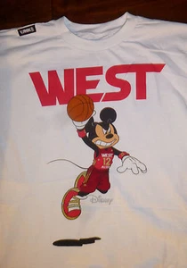 Disney Mickey Mouse NBA West All Star Youth Tee Shirt - Youth sizes L NWT - Picture 1 of 7
