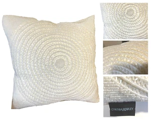 Cynthia Rowley Sequin/Pearl Designer Pillow; Glam, Ivory; Silky Back - Picture 1 of 2