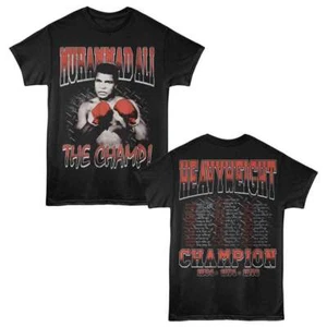 Muhammad Ali - Fight Tour - Clásicos Americanos - Negro Sólido Adulto Manga Corta T - Imagen 1 de 3